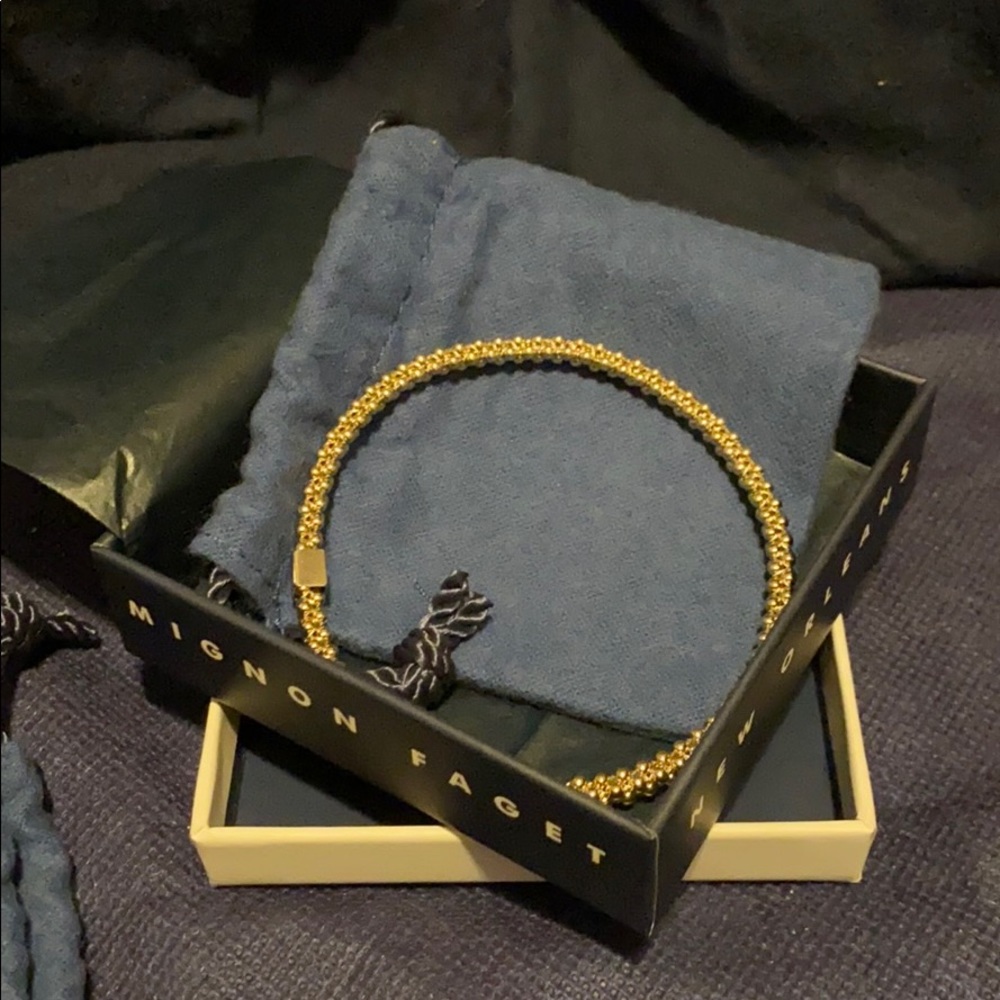 Mignon Faget Green Gold Large Bracelet